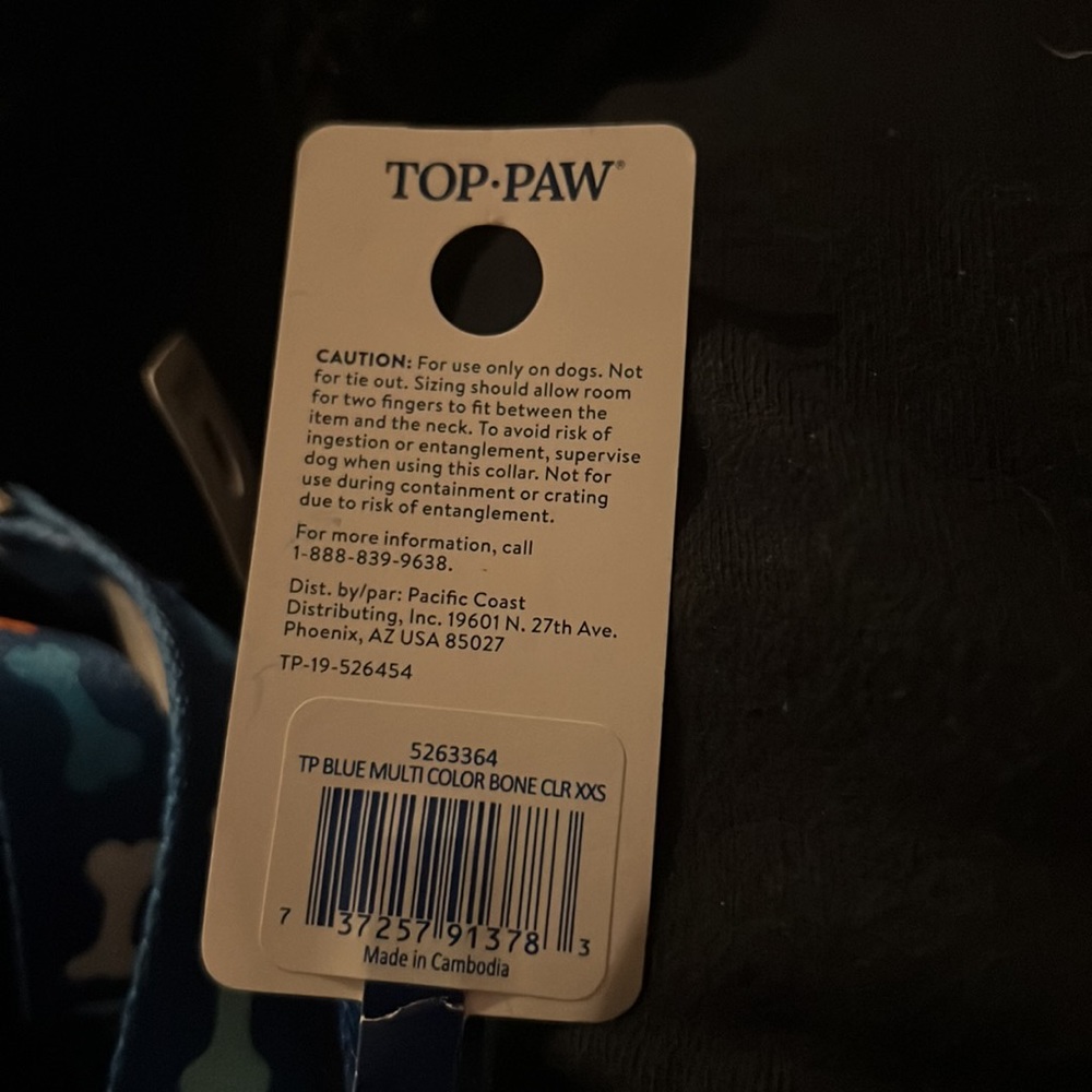 Top Paw® Multi-Color Bone Dog Collar - Picture 3 of 3